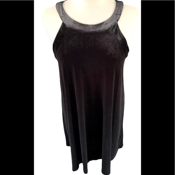 Betsey Johnson Black Velour Trapeze Dress Size 12 - Picture 1 of 7